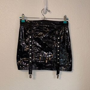 Dolls Kills Horoscopez Vinyl Prove Me Wrong Mini Skirt Small